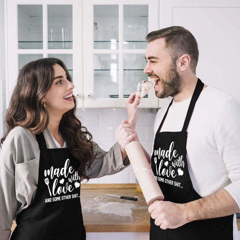 Saukore Funny Aprons for Women Men  Novelty Kitchen Cooking Apron with 2 Pockets  Cute Baking Gifts for Bakers  Birthday Housewarming Gifts for Wife Husband Mom Sister Daughter Grandma - Image 5
